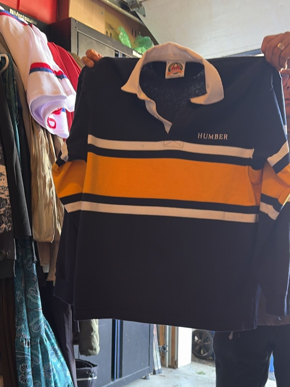 New Men’s Humber Rugby Shirt in Navy and Gold size XL